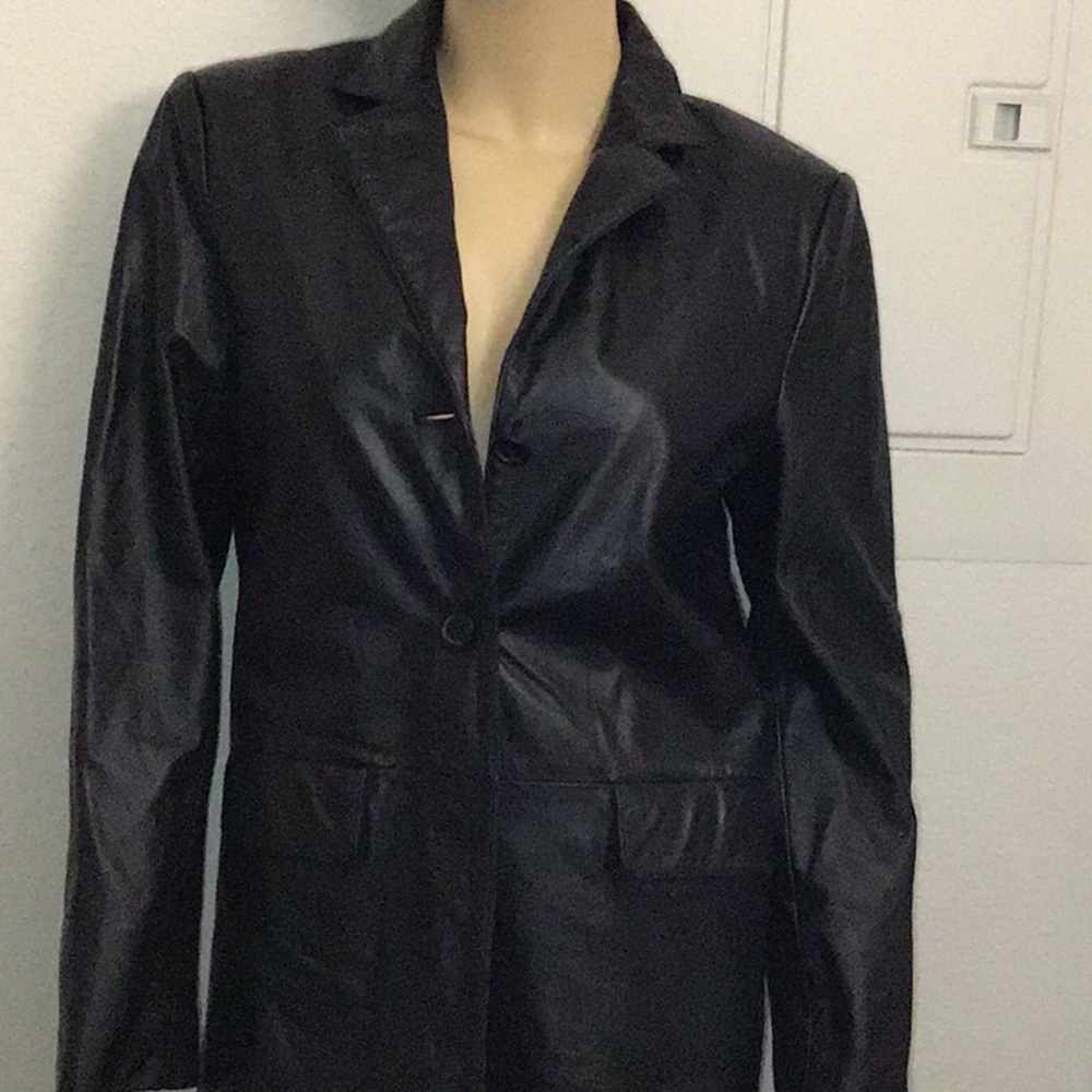 Black leather coat